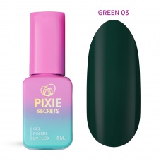 Pixie Secrets Гель лак Green 03 8мл