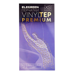 Перчатки Vinyltep Premium одноразовые (фиолетовые), XS 100 шт