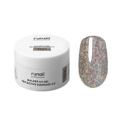 Моделирующий УФ-гель светоотражающий BUILDER UV GEL REFLECTIVE DIAMOND 3.0, 15г №9966 Runail