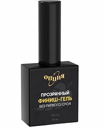 Опция Прозрачный финиш-гель без липкого слоя, с кисточкой 15 мл