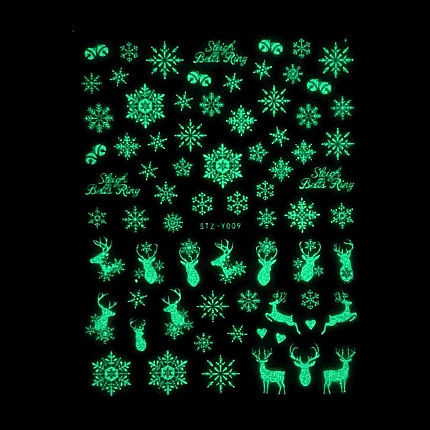 ZOO 1830 Наклейки снежинки флуоресцентные