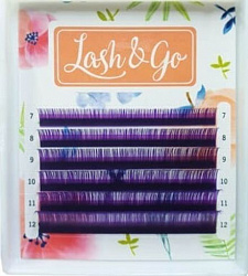 Омбре Ресницы Lash&Go микс 0,10/D/8-13 mm Фиолетовый (6 линий)