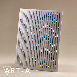 Art-A 3D металлические наклейки полосы Серебро голографик (гнутся)