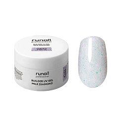 Моделирующий УФ-гель светоотражающий BUILDER UV GEL MILK DIAMOND, 15г №9872 Runail