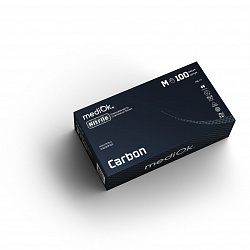 mediOk (марка) нитриловые перчатки смотровые неопуд., CARBON (Black+) Черные 4,0 гр, Размер L 100 шт