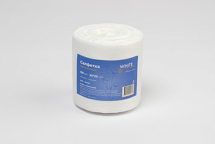 Салфетка 20*20 рулон White line белый 100 шт