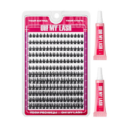 Набор черных накладных ресниц OH! MY LASH пучки "Doll fix" c клеем