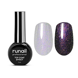 Глянцевый топ Top Сoat EFFECT PURPLE AURORA, 9 мл №9909 Runail