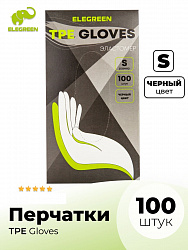 Перчатки Elastomer одноразовые (черные), S 100 шт