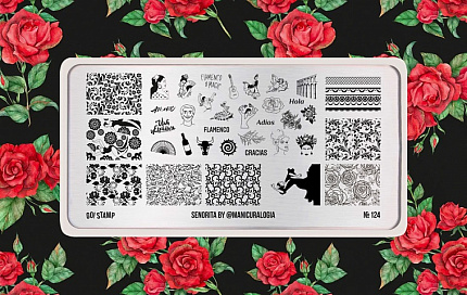 Пластина для стемпинга Go! Stamp 124 Senorita by @manicuralogia