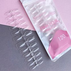 Типсы nail kingdom 03 гелевые без контактной зоной xxl овал 120 шт Pink House