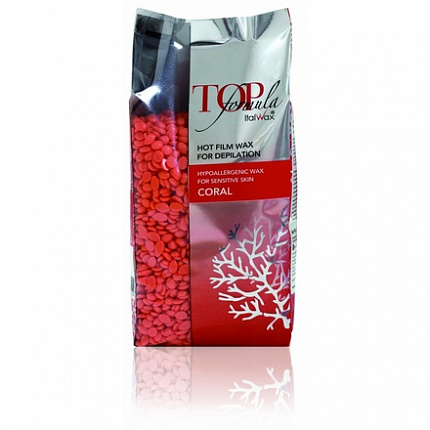 Воск горячий (пленочный) ITALWAX Top Formula Coral (Коралл) гранулы 750гр