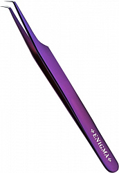 Пинцет Мини-L изогнутый 90° Enigma (Purple metallic) с ручной заточкой extra-sharp