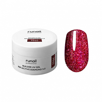 Моделирующий УФ-гель светоотражающий BUILDER UV GEL REFLECTIVE DIAMOND 3.0, 15г №9965 Runail