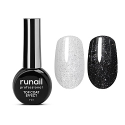 Глянцевый топ Top Сoat EFFECT SILVER SHINE, 9 мл №9911 Runail