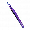 Пинцет изогнутый New Enigma (Purple metallic) с ручной заточкой extra sharp