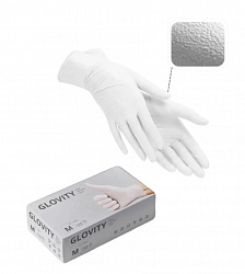 Перчатки нитриловые Glovity (белые) 8гр L 100 шт