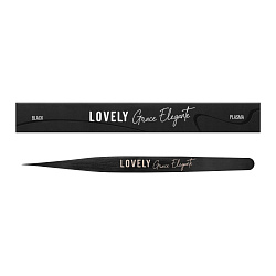 Пинцет для наращивания ресниц Lovely NanoFiber, серия Grace Elegante Black, тип Прямой