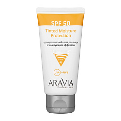 ARAVIA Солнцезащитный крем для лица с тонирующим эффектом Tinted Moisture Protection SPF 50, 50 мл