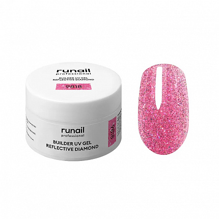 Моделирующий УФ-гель светоотражающий BUILDER UV GEL REFLECTIVE DIAMOND, 15г №9818 Runail