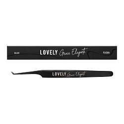 Пинцет для наращивания ресниц Lovely NanoFiber, серия Grace Elegante Black, тип L 5 мм