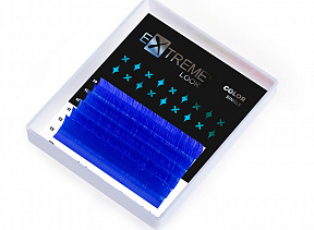 Extreme look ресницы цветные blue D 0,07 (9-13 мм)