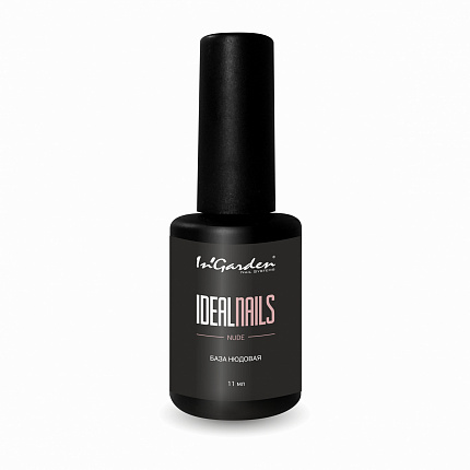Ingarden Камуфлирующая каучуковая база для гель лака нюдовая IDEALNAILS nude, 11 мл