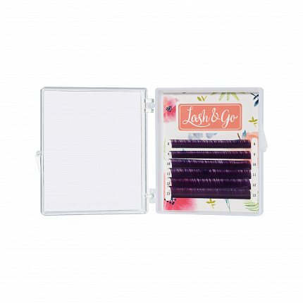 Цветные Ресницы Lash&Go микс 0,10/D/8-13 mm Фиолетовый (6 линий)