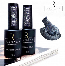 REMANA Гель-лак коллекция «GLOWS» светоотражающий 11 10мл
