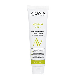 ARAVIA Laboratories Крем для умывания + скраб + маска с АНА-кислотами Anti-acne 3-in-1, 100 мл
