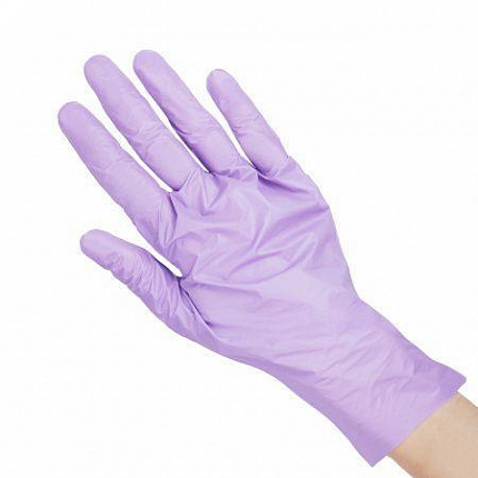 Перчатки Elastomer одноразовые (фиолетовые), S 100 шт