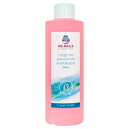MS Nails Средство для снятия всех видов лака с ацетоном 1л