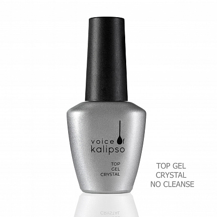 Voice of Kalipso Top Gel Crystal No Cleanse- Ультраглянцевый топ без липкого слоя, 10 мл