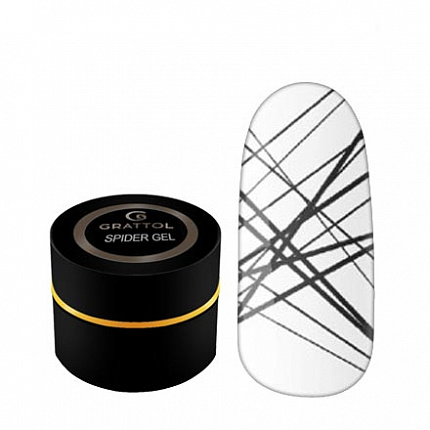 Гель паутинка для тонких линий Grattol Spider Gel черная 5 мл