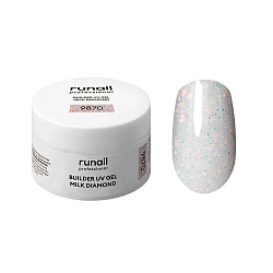 Моделирующий УФ-гель светоотражающий BUILDER UV GEL MILK DIAMOND, 15г №9870 Runail