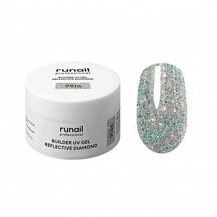 Моделирующий УФ-гель светоотражающий BUILDER UV GEL REFLECTIVE DIAMOND, 15г №9816 Runail