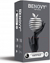 BENOVY Nitrile Chlorinated, перчатки нитриловые (текстурир. на пальца марк.), черные, L, 100 шт
