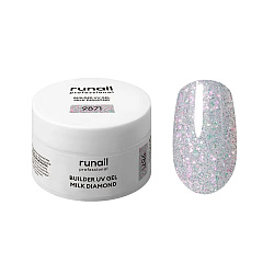 Моделирующий УФ-гель светоотражающий BUILDER UV GEL MILK DIAMOND, 15г №9871 Runail