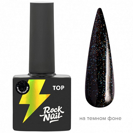 Топ RockNail Highlighter Top No Wipe, 10 мл 