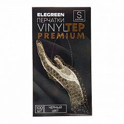 Перчатки Vinyltep Premium одноразовые (черные), S 100 шт